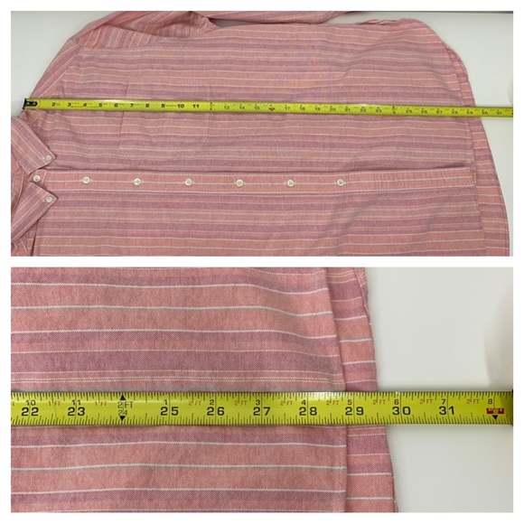 L.L. Bean Pink Blue Striped Long Sleeve Button Down Shirt Semi Casual Size Large - Picture 16 of 16
